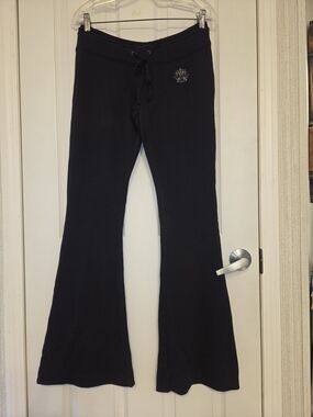 Da-Nang Black Flared Sweatpants with Drawstring